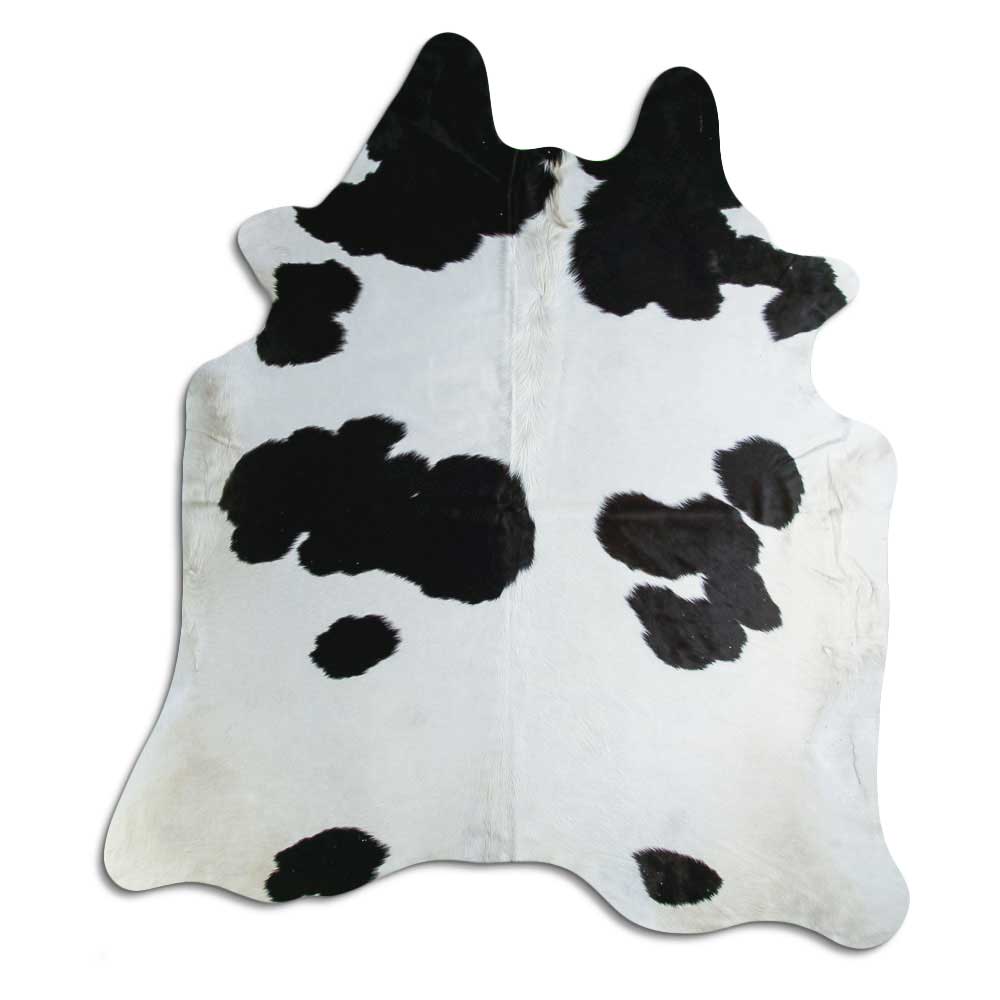Black and white cowhide rug XL