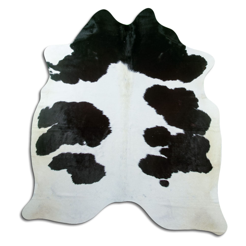 Black and white cowhide rug L