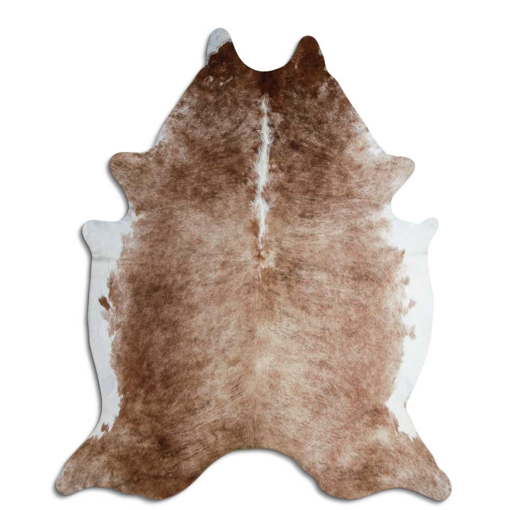 Brown and white cowhide rug XXL