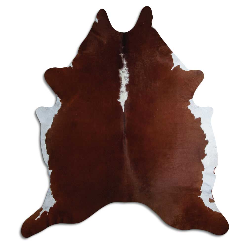 Brown and white cowhide rug XXL