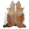 Brown and white cowhide rug XXL