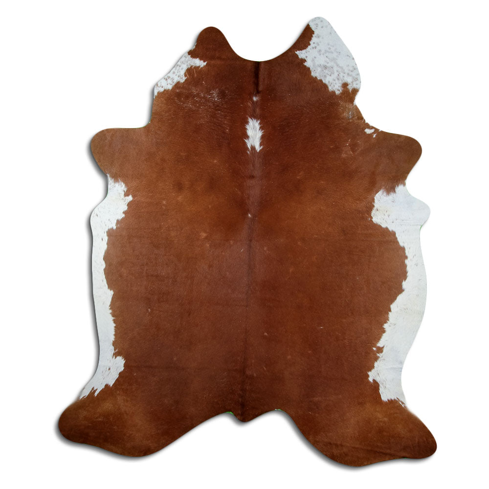 Brown and white cowhide rug XXL
