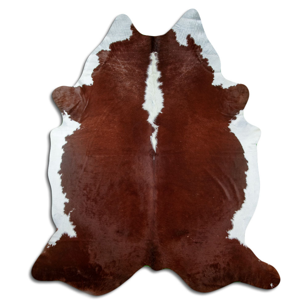Brown and white cowhide rug XXL