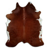 Brown and white cowhide rug XL