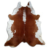Brown and white cowhide rug XL