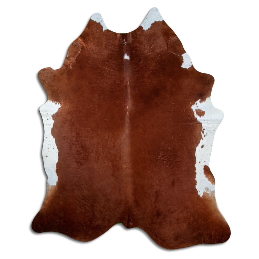Brown and white cowhide rug XXL