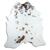 Brown and white cowhide rug XL