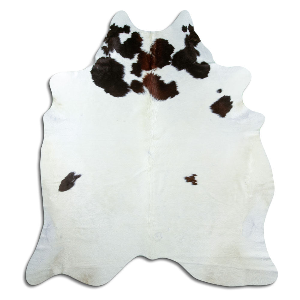 Brown and white cowhide rug XL