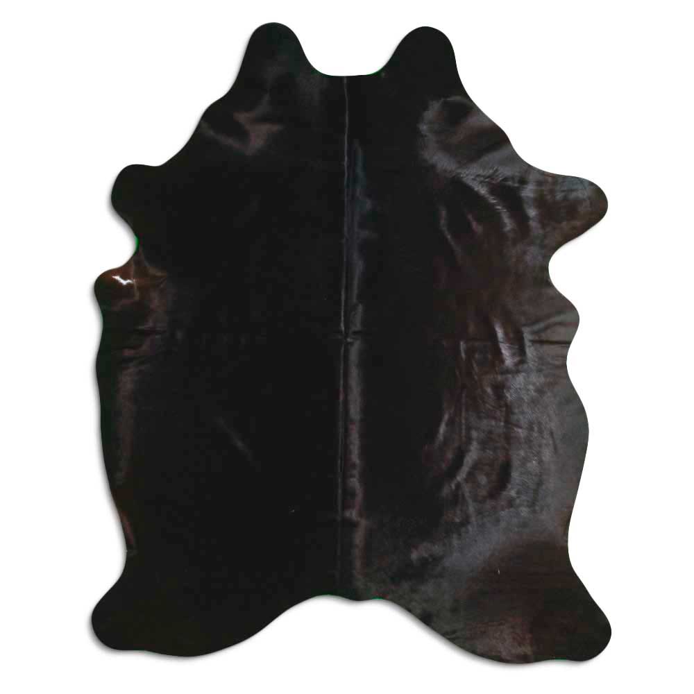 Black cowhide rug L