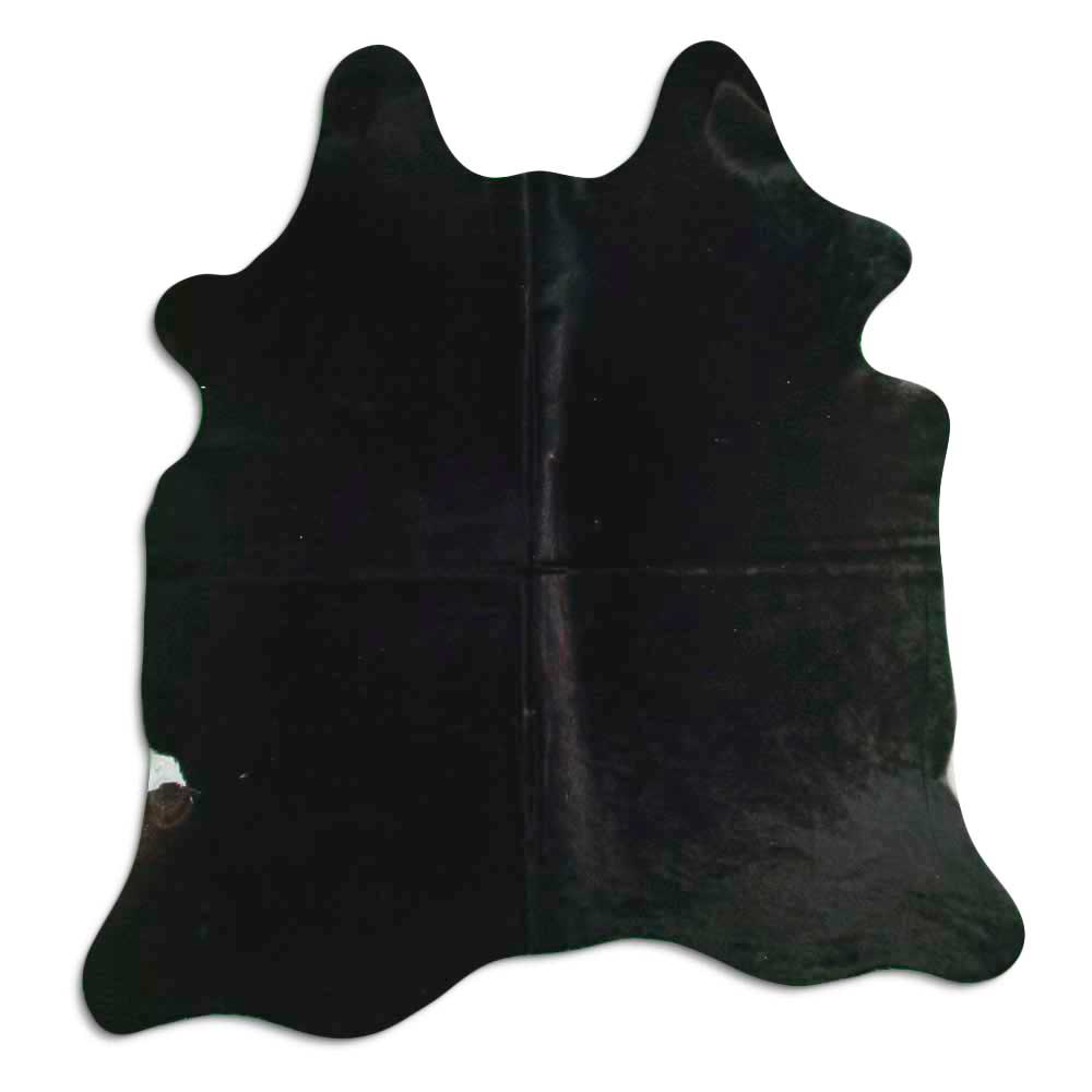 Black cowhide rug L