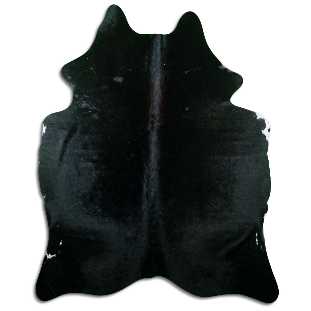 Black cowhide rug L