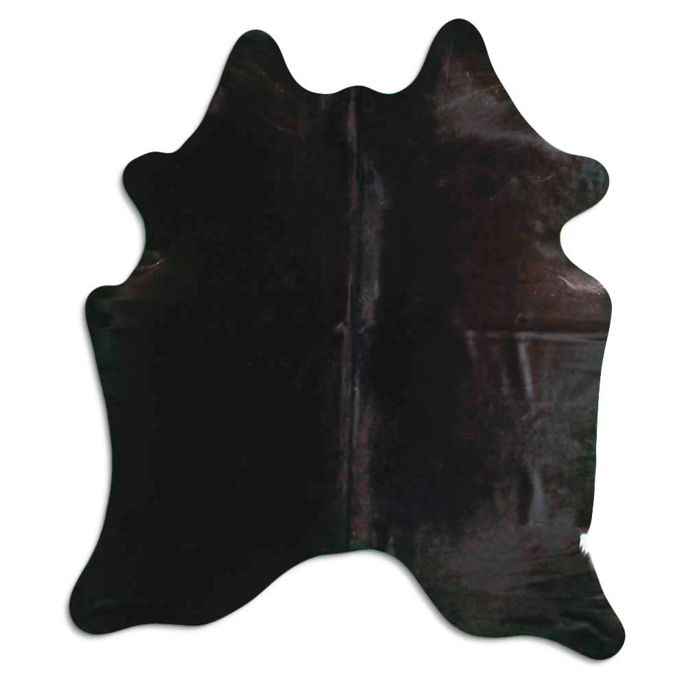 Black cowhide rug L