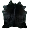 Black cowhide rug L