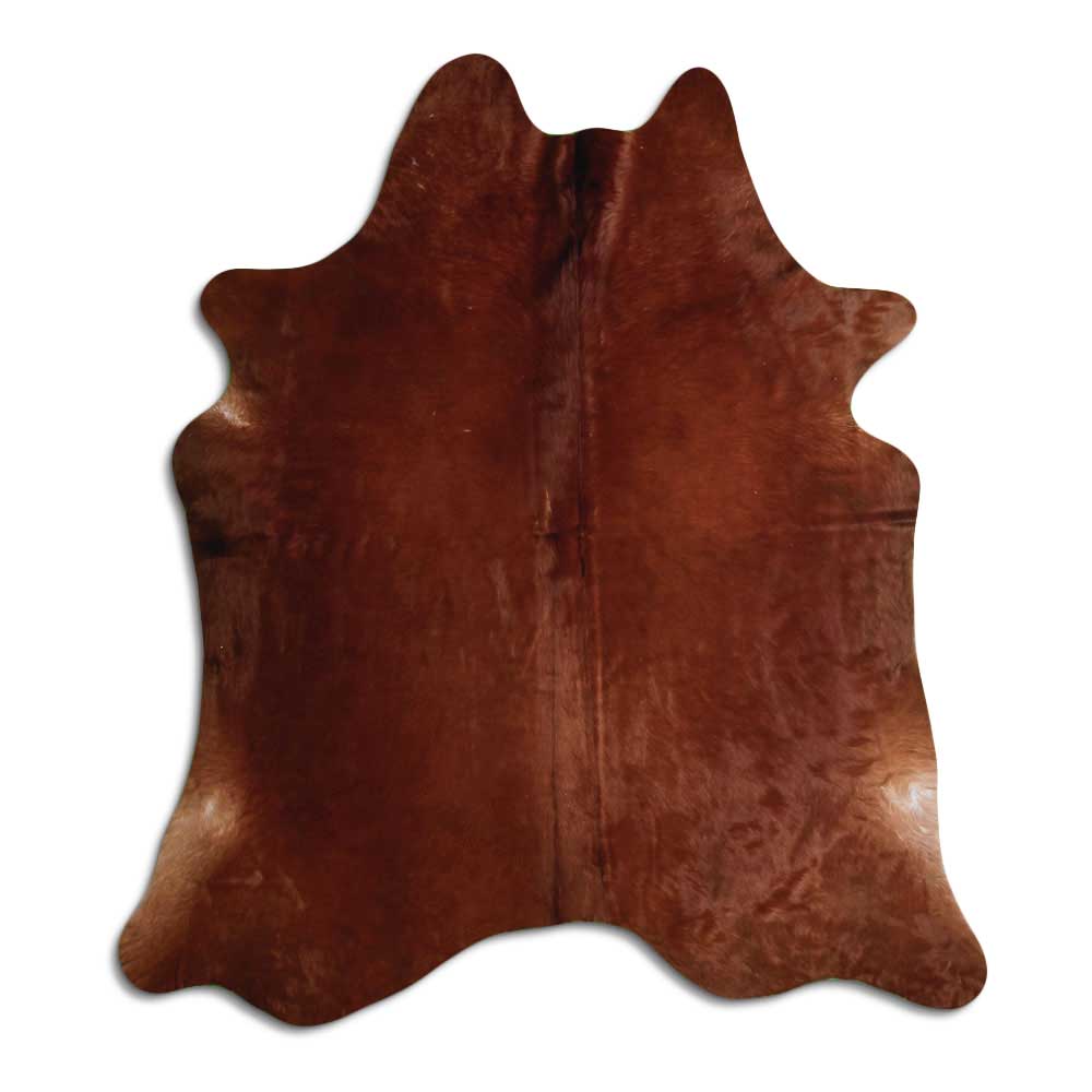 Brown cowhide rug L