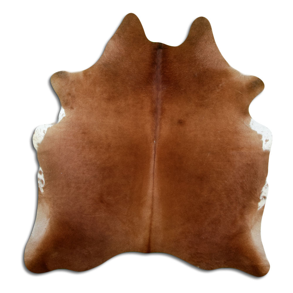 Brown cowhide rug M