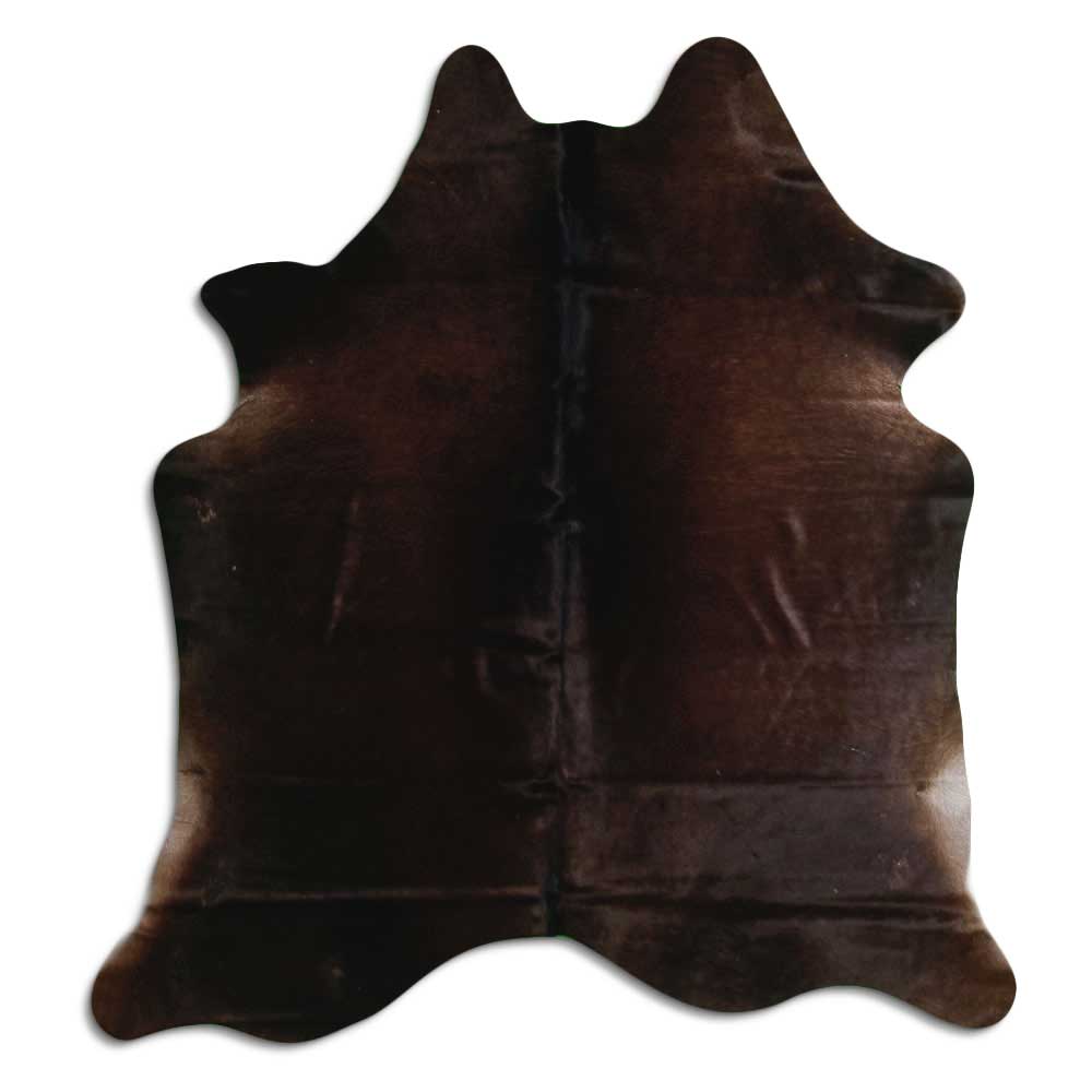Brown cowhide rug M
