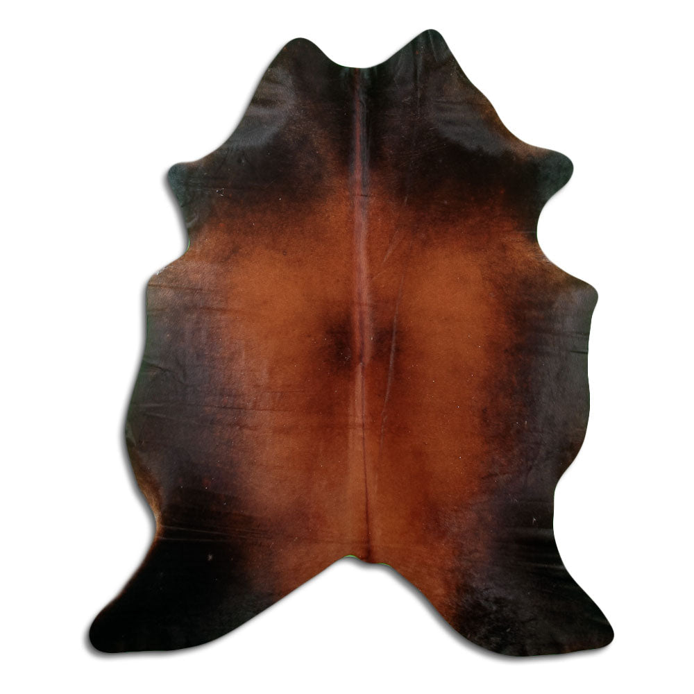 Brown cowhide rug L