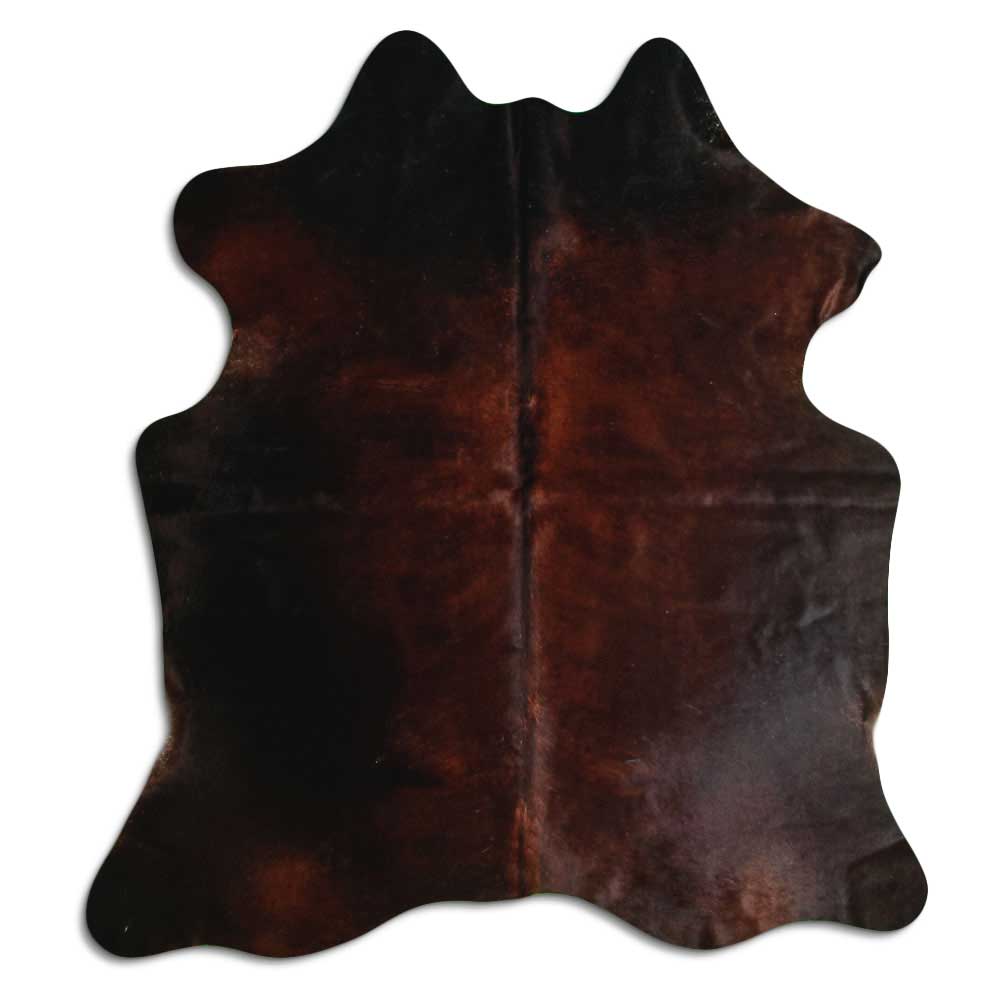 Brown cowhide rug L