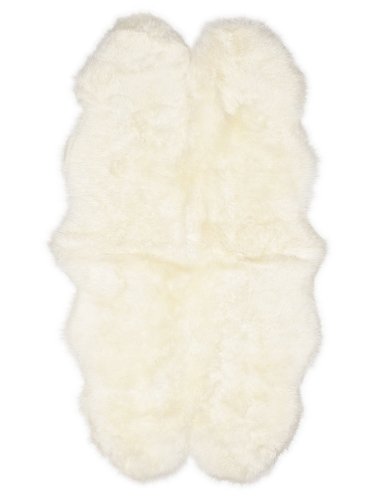 Quad New Zealand sheepskin rug 180 × 100 cm – White