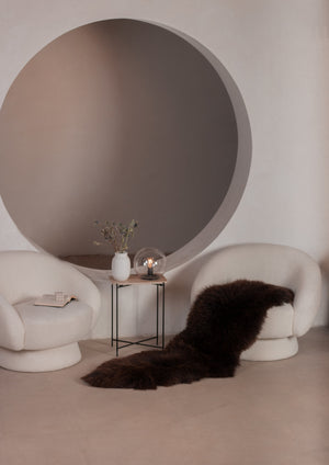 Double brown sheepskin rug