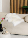 White sheepskin rug
