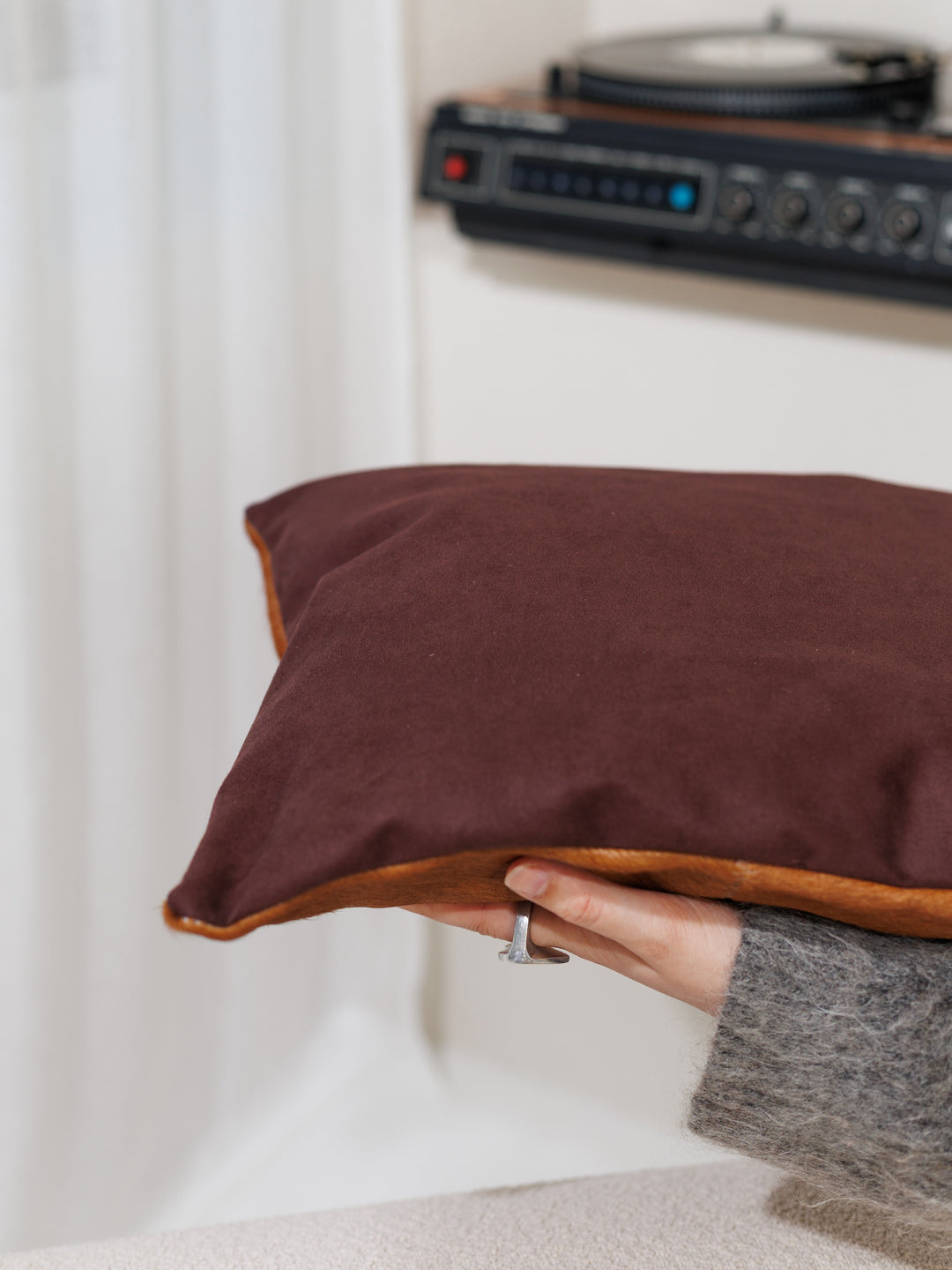Cowhide Cushion Cover
